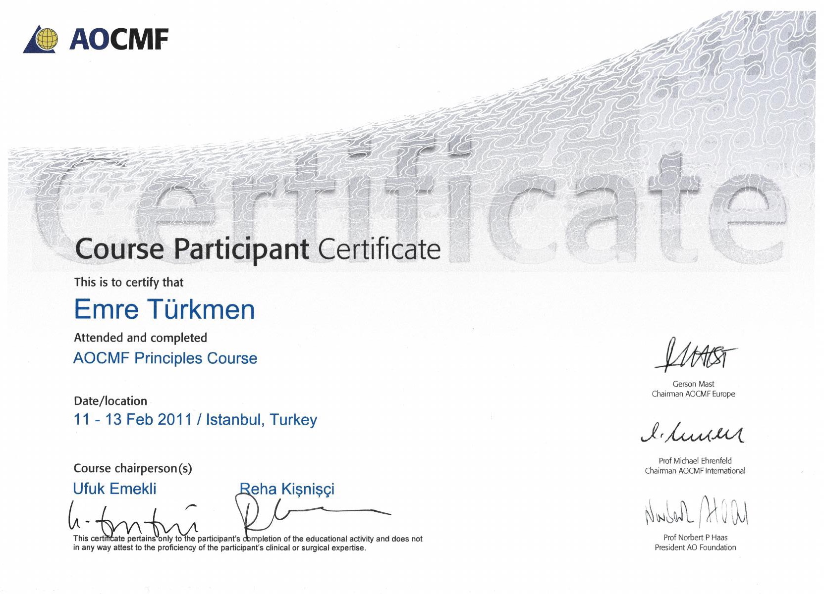 AOCMF Principles Course — AO Foundation Craniomaxillofacial, 2011